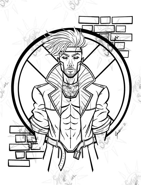 X Men Gambit Drawing