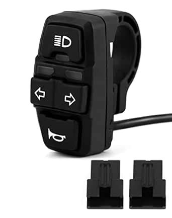 QWORK® 3 in 1 Motorcycle Handlebar Control Switch - Headlight, Turn ...