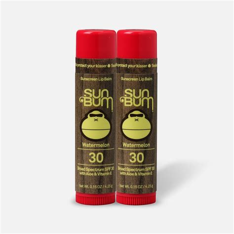 FSA Eligible Sun Bum Lip Balm, SPF 30, Watermelon, .15 oz. (2-Pack ...