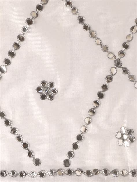 Silver dupatta, Tissue Silk Dupatta Mirror Work Dupatta, Dupatta for ...