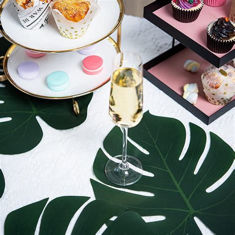 Buy ATFL Artificial Palm Leaves,116 PCS Fake Tropical Monstera Faux ...