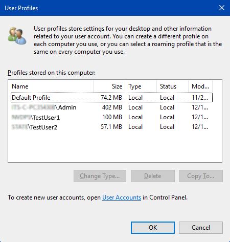 Image result for User Profiles Control Panel