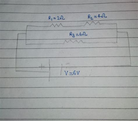 . In the circuit 2ohm and 4 ohm are connected in series and 6 ohm in ...