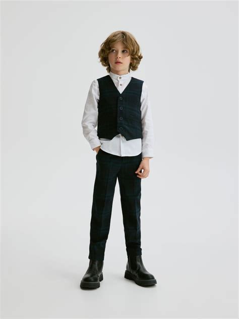 Smart trousers with pressed crease Color navy - RESERVED - 997BB-59X