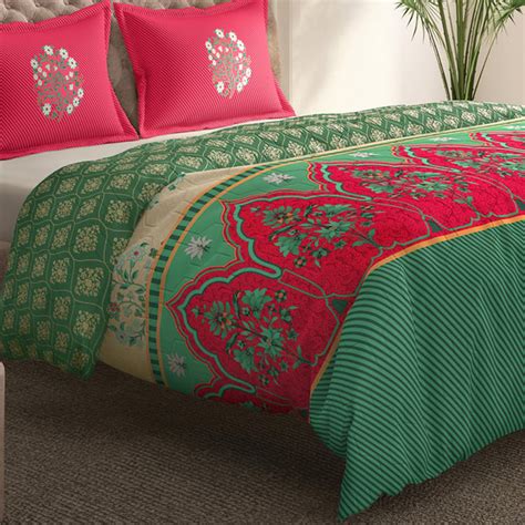 Buy PORTICO Gulmarg Floral Printed Cotton 3Pcs King Bedsheet Set from ...