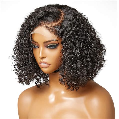Amazon.com : LUVME HAIR 4C Kinky Edges Lace Front Wig Human Hair ...
