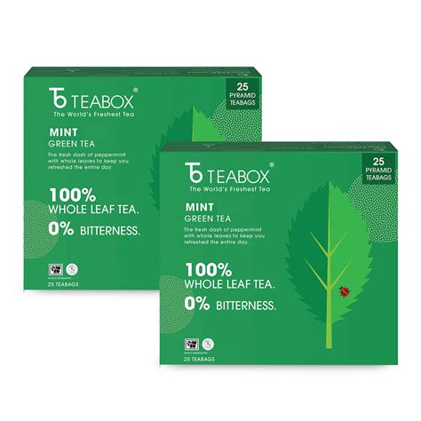 Buy 2024 Organic Mint Green Tea For Feeling Refreshed Pyramid Tea Bags ...