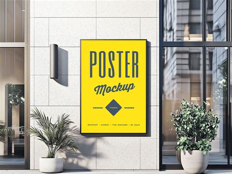 Building Storefront Outdoor Poster Mockup | Free PSD Templates