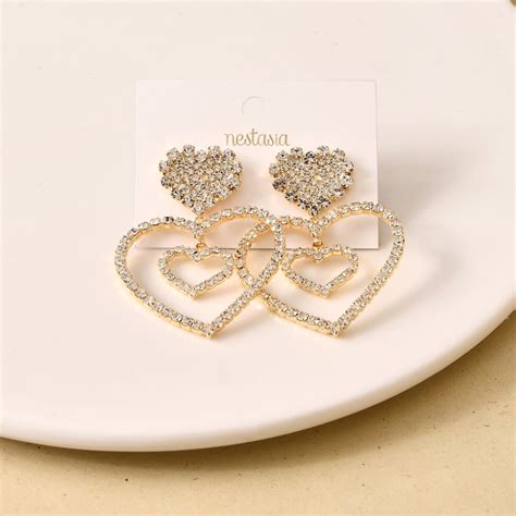 Jewellery Online - Premium Eternal Spark Heart Shaped Danglers | Nestasia