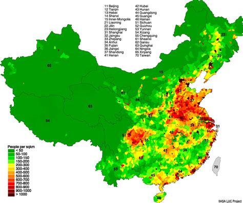 Population density map of china – Artofit