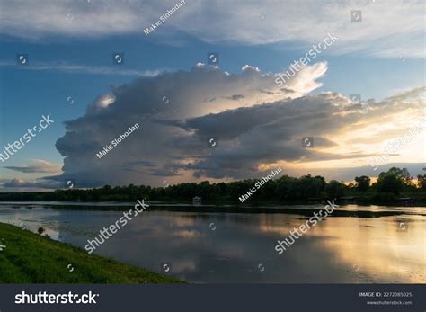 Landscape River Big Cumulonimbus Cloud Sky Stock Photo 2272085025 ...