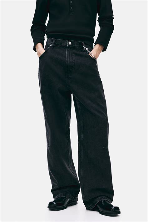 Men’s Black Baggy darted jeans | H&M IN