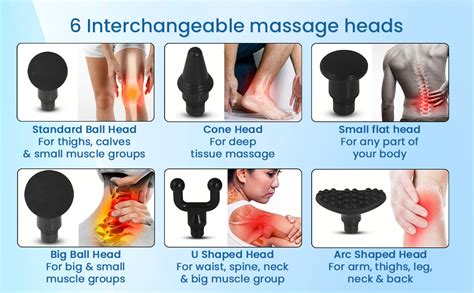 AGARO Impact Electric Gun Massager, Handheld With 6 Massage Heads, 5 ...