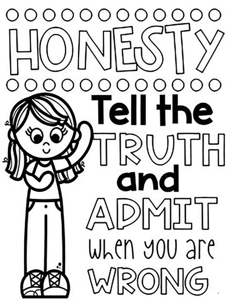Honesty Definition Coloring Page - Etsy
