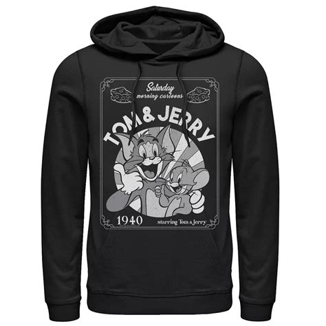 Men's Tom And Jerry Saturday Morning Cartoons 1940 Portrait Hoodie