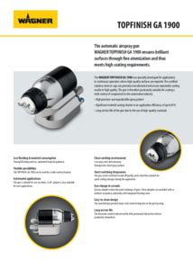 TOPFINISH GA 1900 - Applying wet coatings | WAGNER