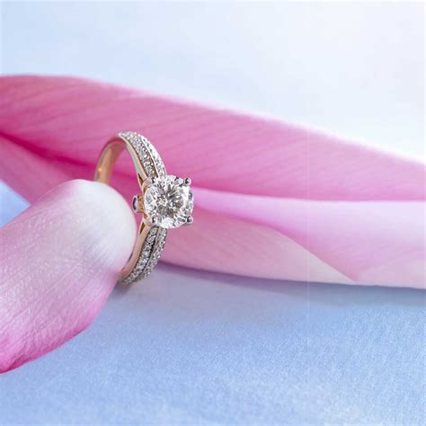 Buy Solitaire With Shimmering Double Diamond Band At Jewelbox