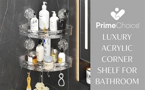 Primechoice Luxury Acrylic Corner Shelf for Bathroom | No-Drill ...