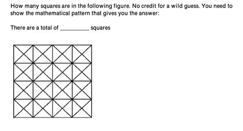 Solved How many squares are in the following figure. No | Chegg.com