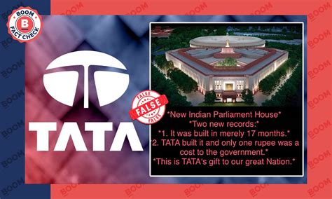 Viral Posts Falsely Claim Tatas Charged Only ₹1 To Build New Parliament ...