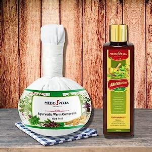 Medo Specia Ayurvedic Abhyanga Oil - 100 ml & Swedana Potli - Warm ...