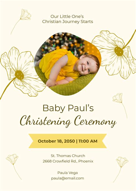 Free Christening Invitation Templates, Editable and Printable