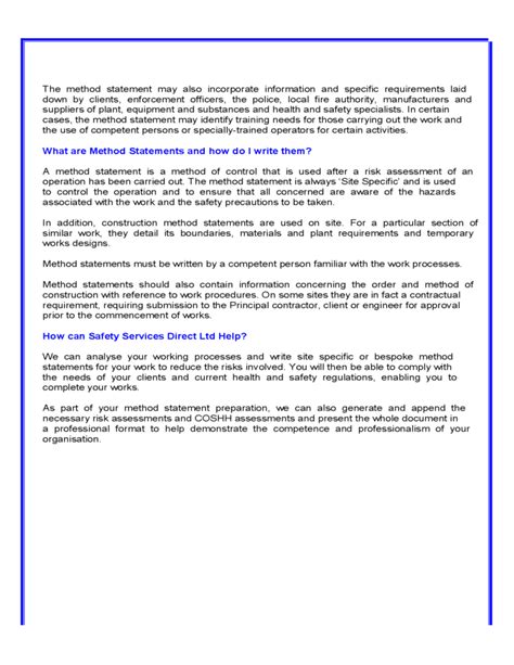 Image result for Method Statement Checklist