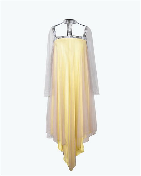 Bias Cut Satin and Tulle Dress with Sequin Detailing – Saahra