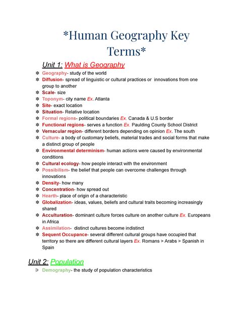 Geography Key Words Year 8 at Charlene Ortega blog
