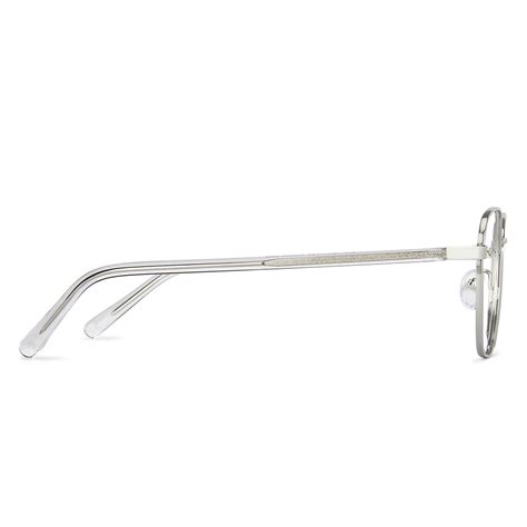Buy Blue Block Phone Computer Glasses: Silver Transparent Full Rim ...