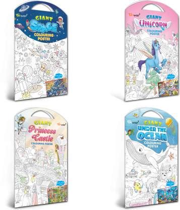 GIANT UNICORN COLOURING POSTER, GIANT PRINCESS CASTLE COLOURING POSTER ...