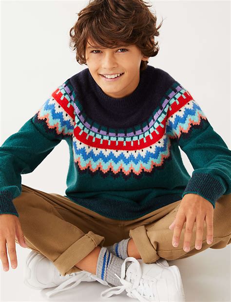Buy Fair Isle Jumper at Marks & Spencer