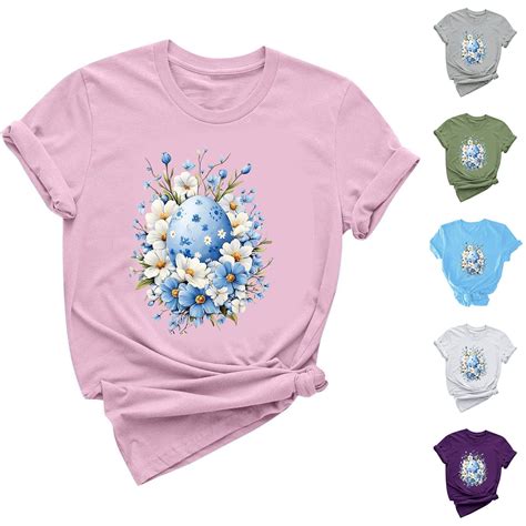 DDAPJ pyju Womens Easter Shirts Teen Girls Cute Graphic Tee Easter ...