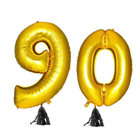 40 inch Golden Number 90th Balloon Party Festival Decorations Birthday ...