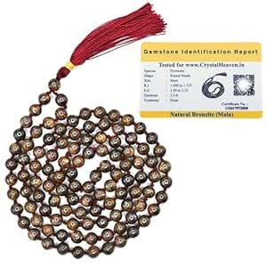 Certified Bronzite Crystal Japa Mala Ganthi - 108 Beads Buddhist Prayer ...