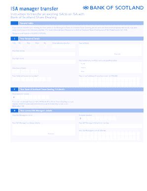 Fillable Online bankofscotlandhalifax co ISA manager transfer - Bank of ...