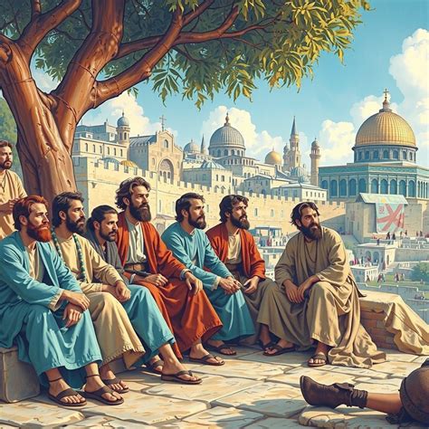 Ancient Disciples of Jesus in Jerusalem - AI Art