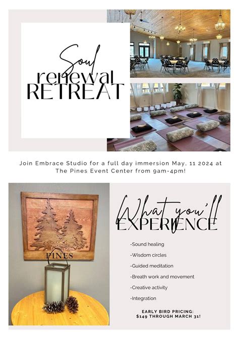 Soul Renewal Retreat, The Pines Event Center, Rhinelander, 11 May 2024 ...