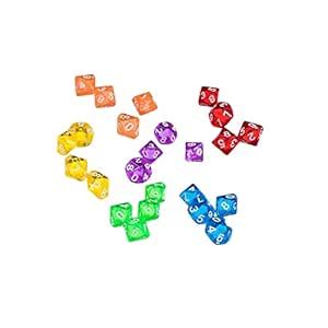 Buy ccHuDE 24 Pcs Transparent Polyhedral Dice 10 Sided Game Dice Role ...