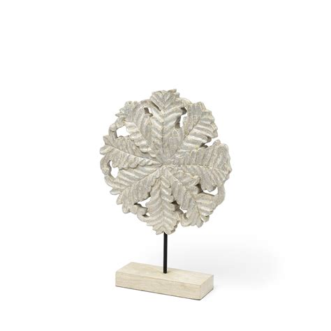 Kamara I 12 x 4 Inch Botanical Small Decorative Object In White Washed ...
