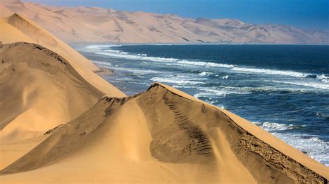 Landscape Of Desert Dune Namibia Ocean Sand HD Nature Wallpapers | HD ...