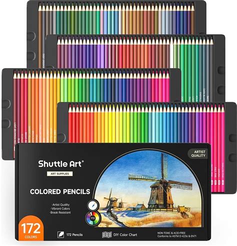 Professional Coloured Pencils, Set of 180 Colours in a Tin Box ...