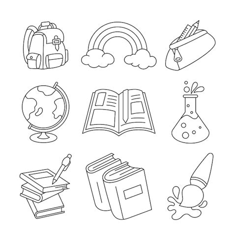 Picture of School Stationery Coloring Pages 的图像结果