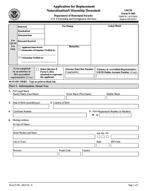 2016 Form USCIS N-565 - Fill Out, Sign & Share Online | pdfFiller