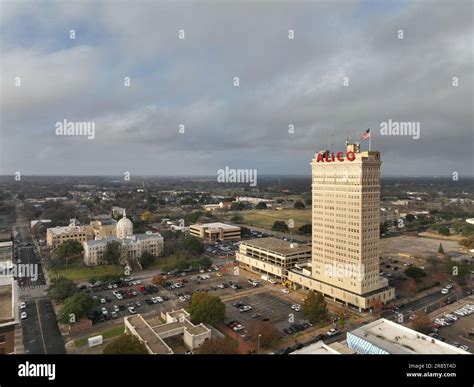 An aerial view of the Waco skyline with the Alico Building in the ...