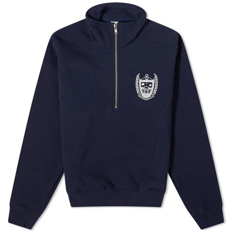 Sporty & Rich Beverly Hills Quarter Zip Sweat Navy & White | END. (GB)