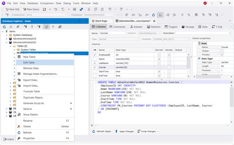 Image result for CreateTable SQL with Primary Key