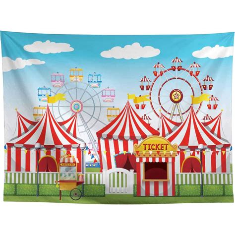 Buy Allenjoy 8x6ft Red Circus Backdrop Amusement Park Tents Stratus ...