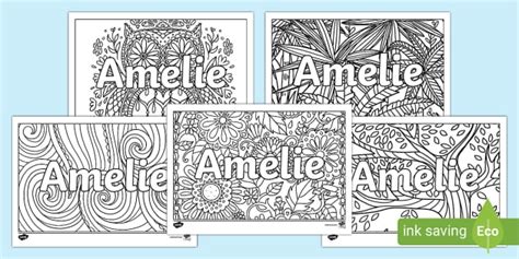 Amelie Mindfulness Name Colouring Activity | Twinkl | KS1