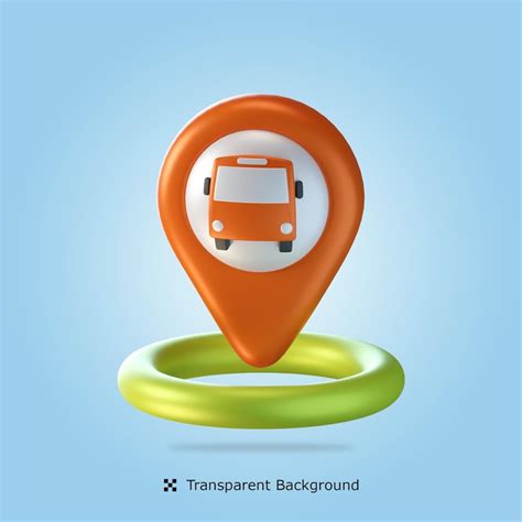 Bus stop location 3d icon illustration | Premium PSD